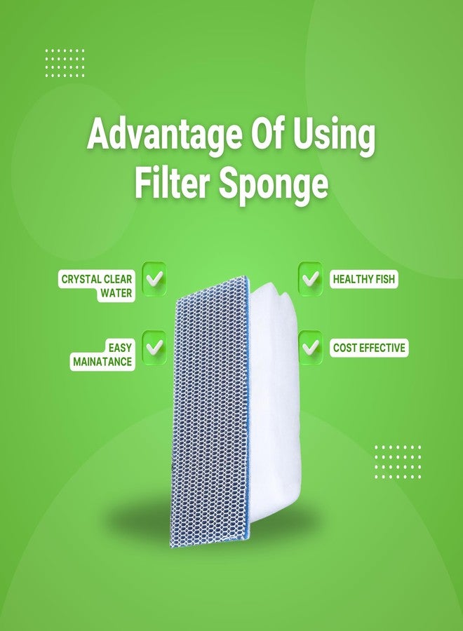 مجموعة إسفنجة فلتر حوض السمك من فاييناتو - إسفنجة قابلة لإعادة الاستخدام 8D (50 × 11 سم) ووسادة فلتر بيضاء (90 × 30 سم) - ترشيح ميكانيكي لأحواض السمك، وفلاتر الأحواض، وفلاتر العلب. - Image 3